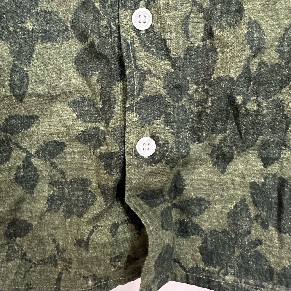 Old Navy Short Sleeve Green Linen/Cotton Blend Button Up Camp Shirt Sz M (8) NWT - Picture 5 of 8